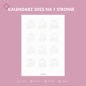 06 Kalendarz Roczny Na Jednej Stronie 00 06 Kalendarz Roczny Na Jednej Stronie 00