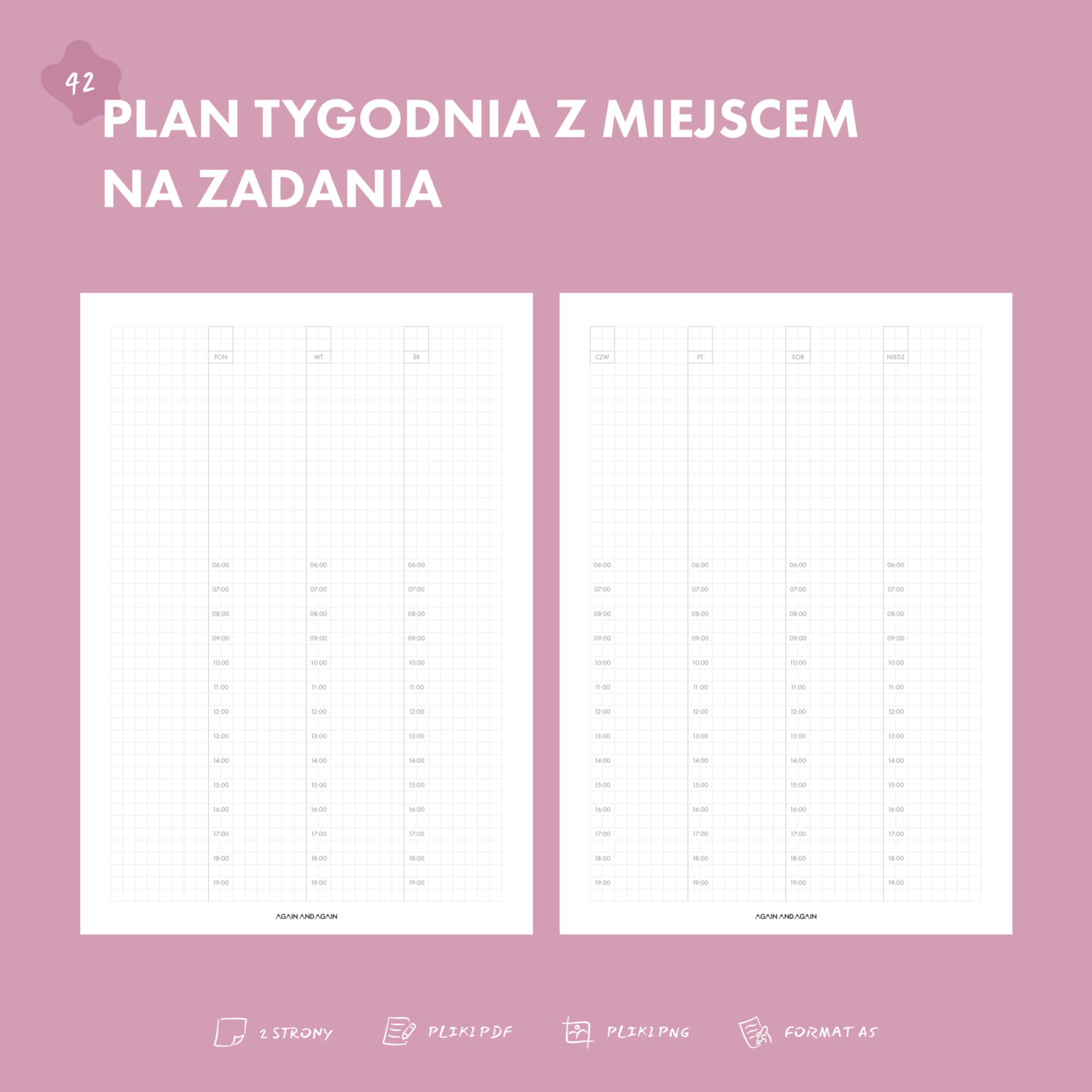 42 Plan Tygodnia Z Miejscem Na Zadania 00